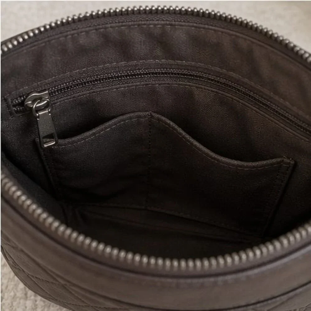 Espresso Quilted Crossbody Bag